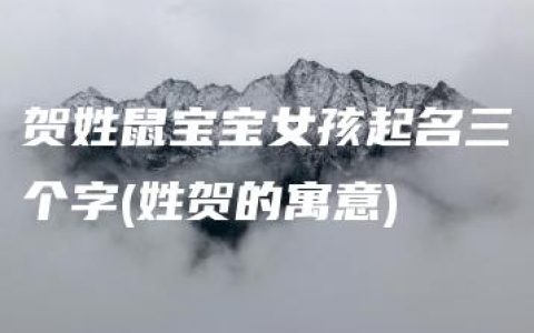 贺姓鼠宝宝女孩起名三个字(姓贺的寓意)