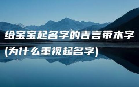 给宝宝起名字的吉言带木字(为什么重视起名字)