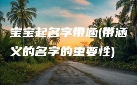 宝宝起名字带涵(带涵义的名字的重要性)