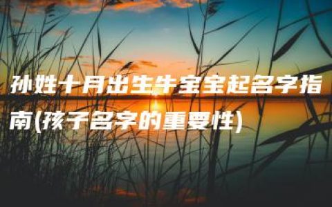 孙姓十月出生牛宝宝起名字指南(孩子名字的重要性)