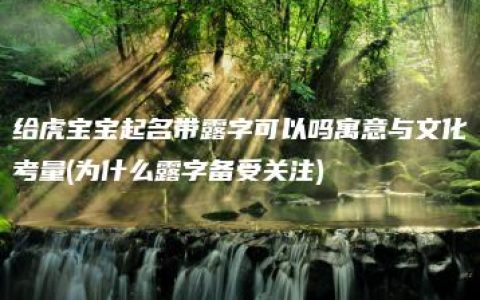 给虎宝宝起名带露字可以吗寓意与文化考量(为什么露字备受关注)