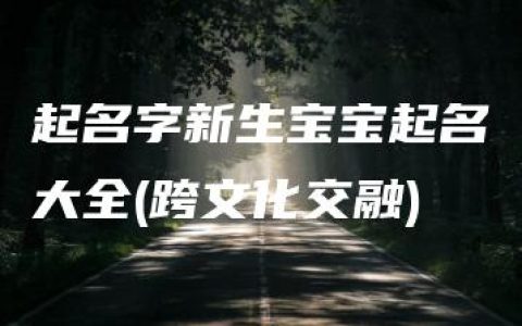 起名字新生宝宝起名大全(跨文化交融)