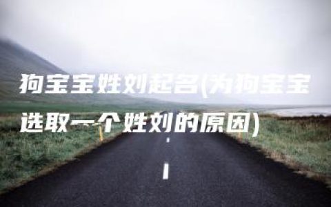 狗宝宝姓刘起名(为狗宝宝选取一个姓刘的原因)