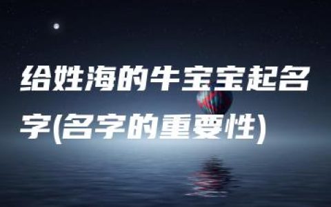 给姓海的牛宝宝起名字(名字的重要性)