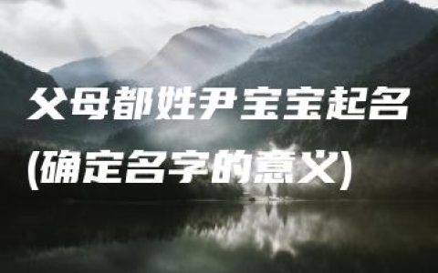 父母都姓尹宝宝起名(确定名字的意义)