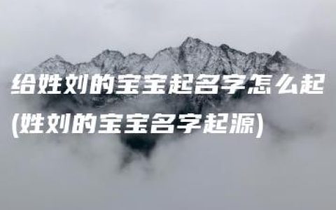 给姓刘的宝宝起名字怎么起(姓刘的宝宝名字起源)