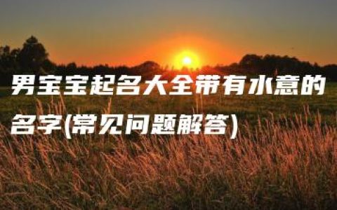 男宝宝起名大全带有水意的名字(常见问题解答)