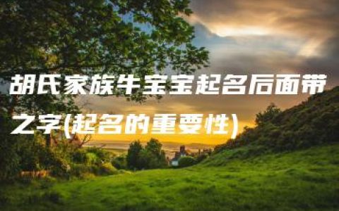 胡氏家族牛宝宝起名后面带之字(起名的重要性)