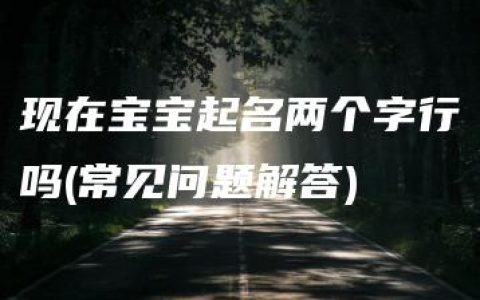 现在宝宝起名两个字行吗(常见问题解答)