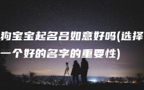 狗宝宝起名吕如意好吗(选择一个好的名字的重要性)