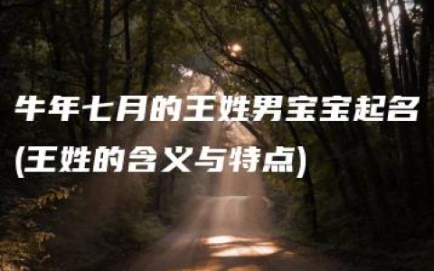 牛年七月的王姓男宝宝起名(王姓的含义与特点)