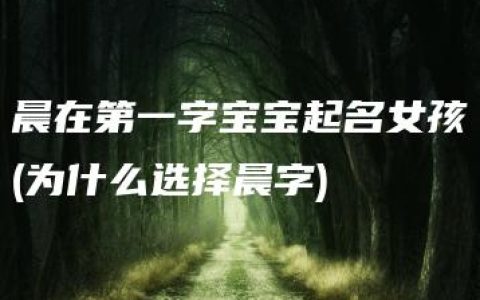 晨在第一字宝宝起名女孩(为什么选择晨字)