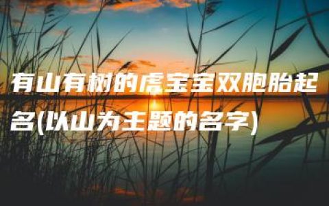 有山有树的虎宝宝双胞胎起名(以山为主题的名字)