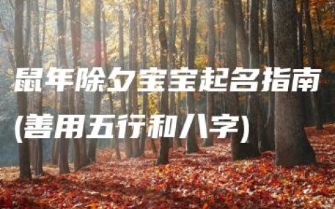 鼠年除夕宝宝起名指南(善用五行和八字)