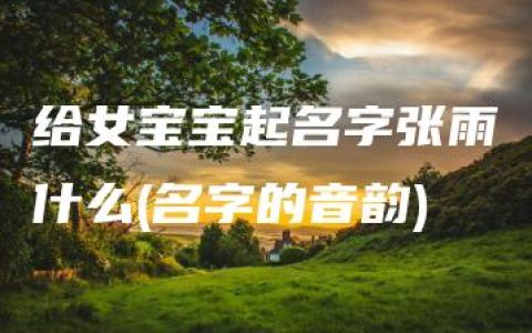 给女宝宝起名字张雨什么(名字的音韵)