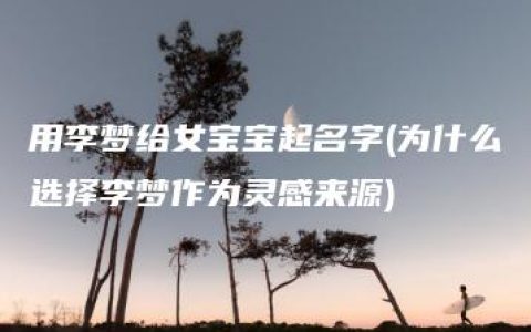 用李梦给女宝宝起名字(为什么选择李梦作为灵感来源)