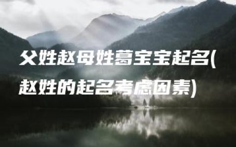 父姓赵母姓葛宝宝起名(赵姓的起名考虑因素)