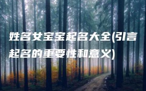 姓名女宝宝起名大全(引言起名的重要性和意义)