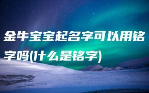 金牛宝宝起名字可以用铭字吗(什么是铭字)