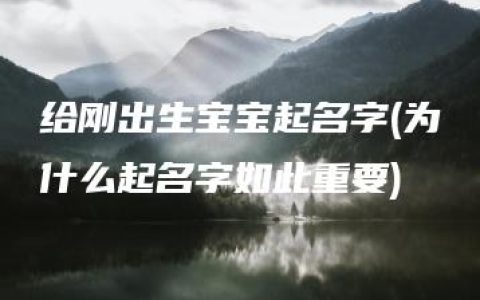 给刚出生宝宝起名字(为什么起名字如此重要)