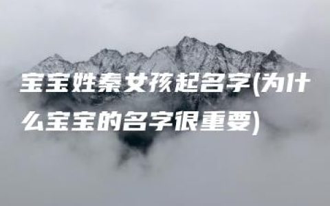 宝宝姓秦女孩起名字(为什么宝宝的名字很重要)