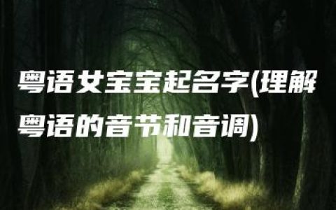 粤语女宝宝起名字(理解粤语的音节和音调)