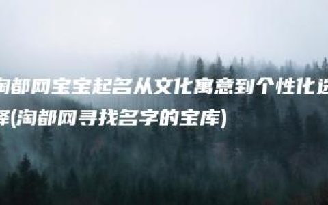 淘都网宝宝起名从文化寓意到个性化选择(淘都网寻找名字的宝库)