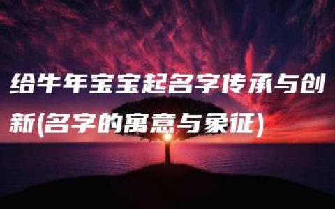 给牛年宝宝起名字传承与创新(名字的寓意与象征)