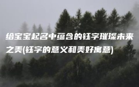 给宝宝起名中蕴含的钰字璀璨未来之美(钰字的意义和美好寓意)