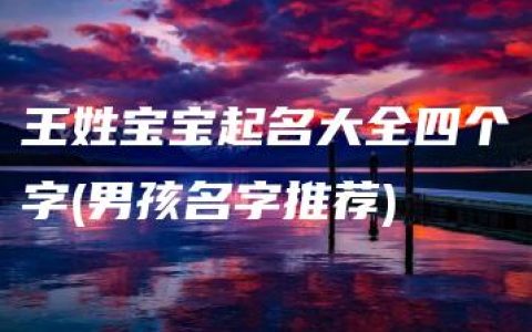 王姓宝宝起名大全四个字(男孩名字推荐)