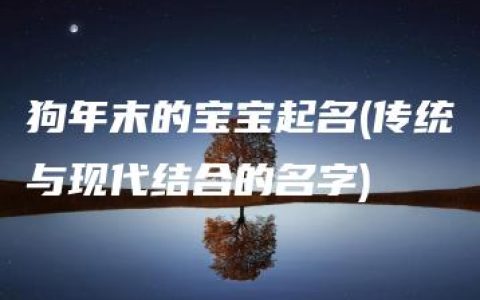 狗年末的宝宝起名(传统与现代结合的名字)