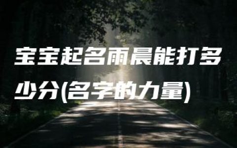 宝宝起名雨晨能打多少分(名字的力量)