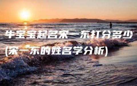 牛宝宝起名宋一东打分多少(宋一东的姓名学分析)