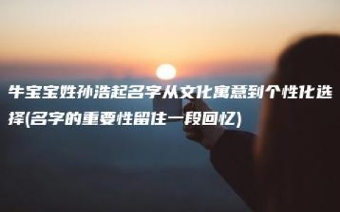 牛宝宝姓孙浩起名字从文化寓意到个性化选择(名字的重要性留住一段回忆)