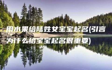 用水果给陆姓女宝宝起名(引言为什么给宝宝起名很重要)