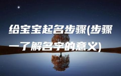 给宝宝起名步骤(步骤一了解名字的意义)