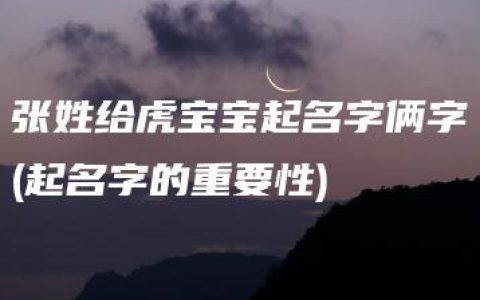 张姓给虎宝宝起名字俩字(起名字的重要性)