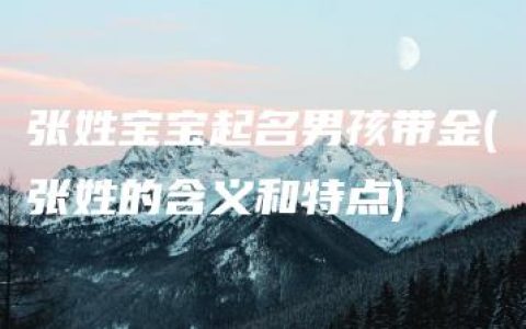 张姓宝宝起名男孩带金(张姓的含义和特点)