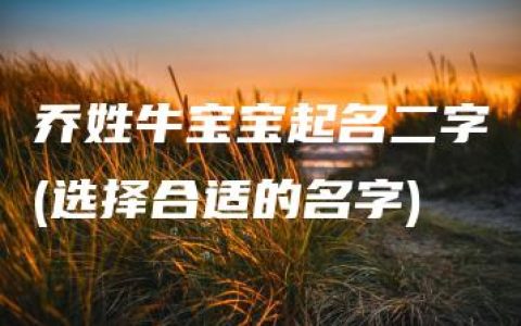 乔姓牛宝宝起名二字(选择合适的名字)