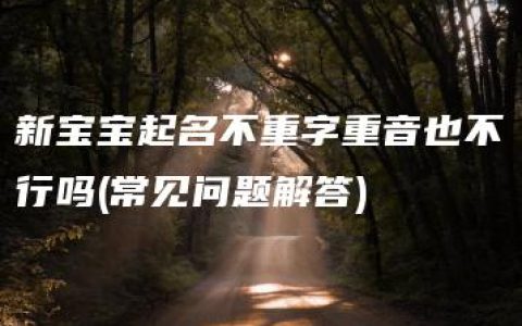 新宝宝起名不重字重音也不行吗(常见问题解答)