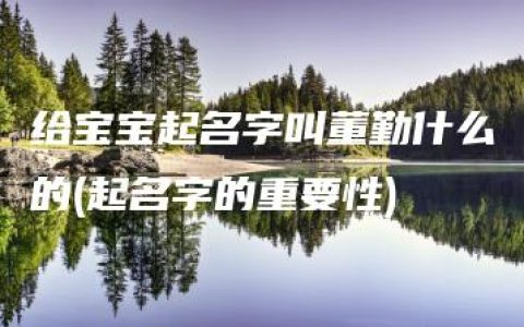 给宝宝起名字叫董勤什么的(起名字的重要性)