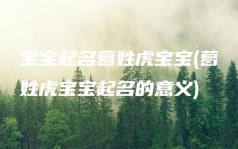 宝宝起名葛姓虎宝宝(葛姓虎宝宝起名的意义)