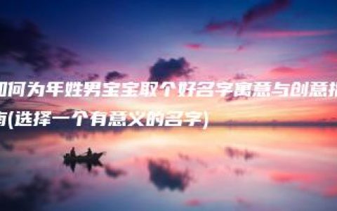 如何为年姓男宝宝取个好名字寓意与创意指南(选择一个有意义的名字)