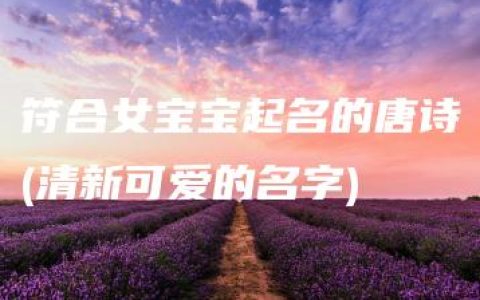 符合女宝宝起名的唐诗(清新可爱的名字)