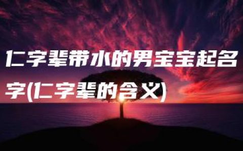 仁字辈带水的男宝宝起名字(仁字辈的含义)