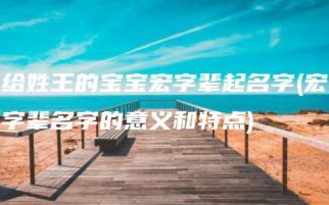 给姓王的宝宝宏字辈起名字(宏字辈名字的意义和特点)