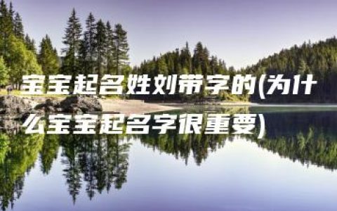 宝宝起名姓刘带字的(为什么宝宝起名字很重要)