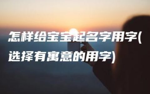 怎样给宝宝起名字用字(选择有寓意的用字)