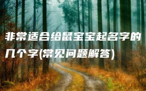 非常适合给鼠宝宝起名字的几个字(常见问题解答)