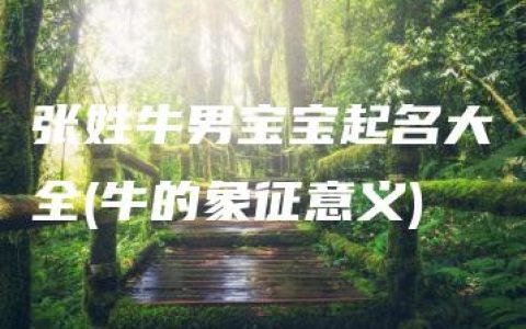 张姓牛男宝宝起名大全(牛的象征意义)